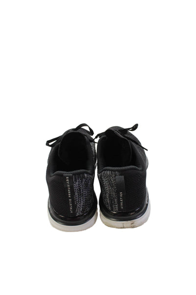 APL Womens Lace Up Knit Low Top Running Sneakers Black White Size 9