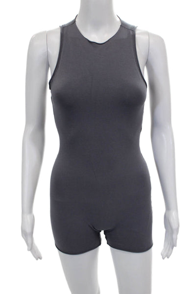 Skims Women Gray High Neck Sleeveless Unitard Pullover Cotton Spandex Size XS