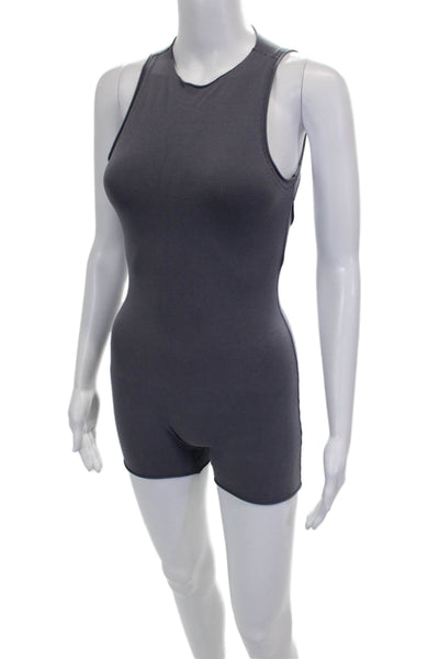 Skims Women Gray High Neck Sleeveless Unitard Pullover Cotton Spandex Size XS