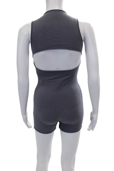 Skims Women Gray High Neck Sleeveless Unitard Pullover Cotton Spandex Size XS