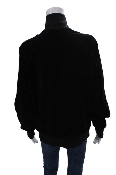 Juicy Couture Womens Black Track Jacket Zip Long Sleeve Size L