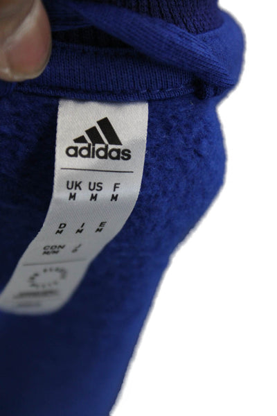 Adidas Mens Blue Track Jacket Zip 70% Cotton 30% Polyester Solid Size M