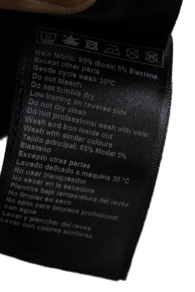 Ba&Sh Womens Black V-Neck Basic T-Shirt Short Sleeve Modal Size 2