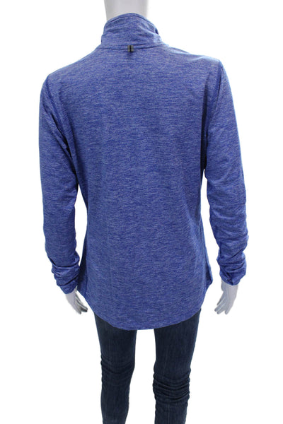 Nike Women Pullover Athleisure Blue Mock Neck Zip Long Sleeve Size M
