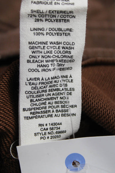 Avec Les Filles Women Basic Jacket Brown Long Sleeve Cotton Blend Size XS