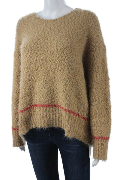 Splendid Womens Pullover Striped Beige Round Neck Long Sleeve Sweater Size M