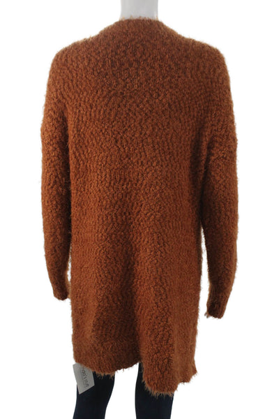 Splendid Women Cardigan Brown V-Neck Long Sleeve Size M