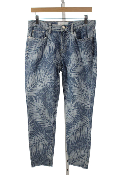 Current/Elliott Womens Skinny Floral Blue High Rise Jeans Size 27