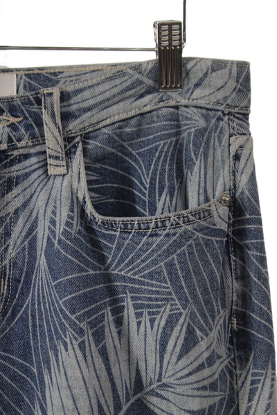 Current/Elliott Womens Skinny Floral Blue High Rise Jeans Size 27