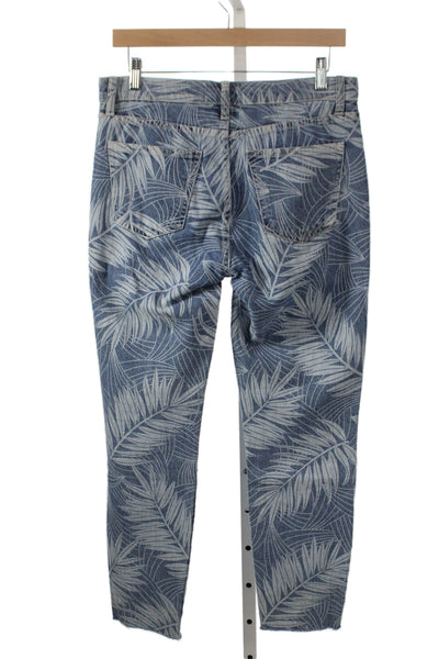 Current/Elliott Womens Skinny Floral Blue High Rise Jeans Size 27