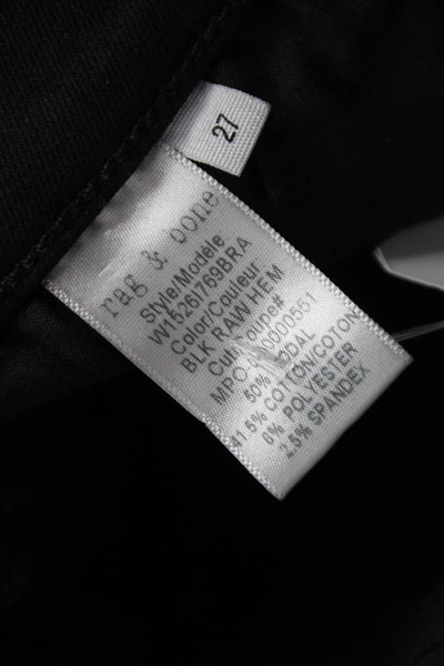 Rag & Bone Women Skinny Jeans Black Modal Mid Rise Button Size 27