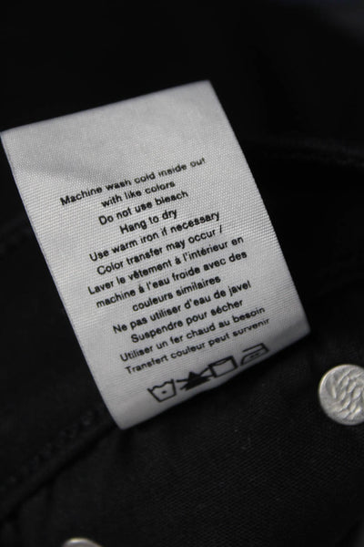 Rag & Bone Women Skinny Jeans Black Modal Mid Rise Button Size 27