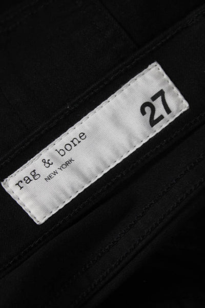 Rag & Bone Women Skinny Jeans Black Modal Mid Rise Button Size 27