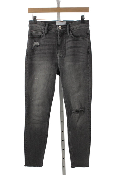 Current/Elliott Womens Skinny Gray High Rise Jeans Button Size 27