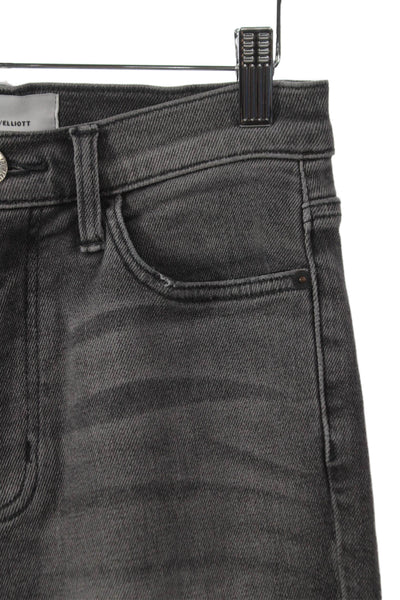 Current/Elliott Womens Skinny Gray High Rise Jeans Button Size 27