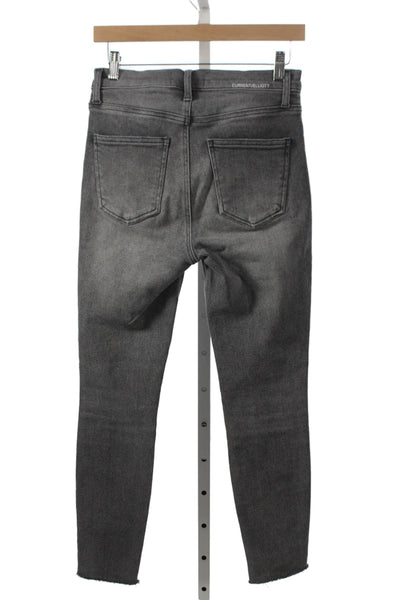 Current/Elliott Womens Skinny Gray High Rise Jeans Button Size 27