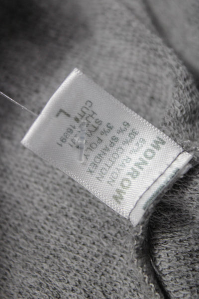 Monrow Womens Full Zip Star Print Rayon Hoodie Gray V Neck Size L
