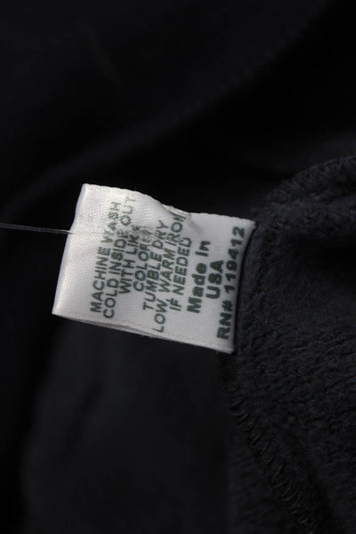 Monrow Women Black Rayon Collared Pullover Sweatshirt Long Sleeve Size S