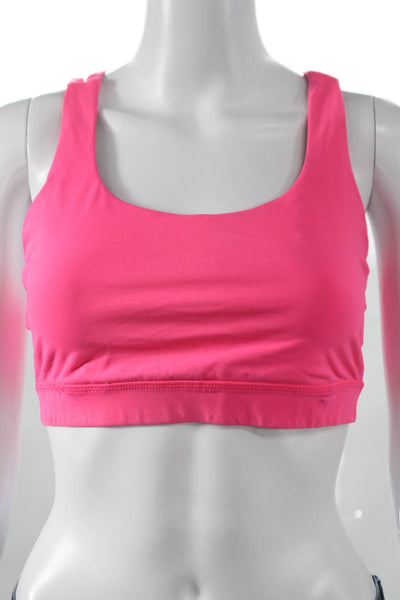 Lululemon Womens Strappy Back Sports Bra Neon Pink Size 8