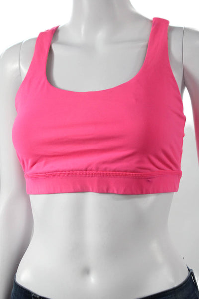 Lululemon Womens Strappy Back Sports Bra Neon Pink Size 8