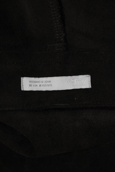 Zara Women Cropped Faux Suede Brown Pants Size M