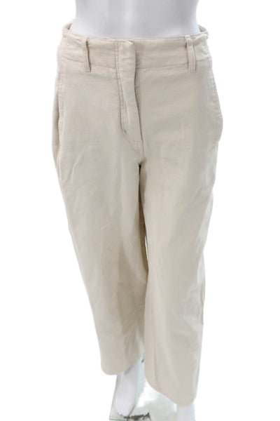 Wilfred Free Womens Chino Pants Ivory Cotton Zip Size 4