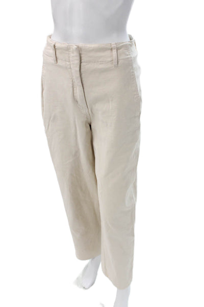 Wilfred Free Womens Chino Pants Ivory Cotton Zip Size 4