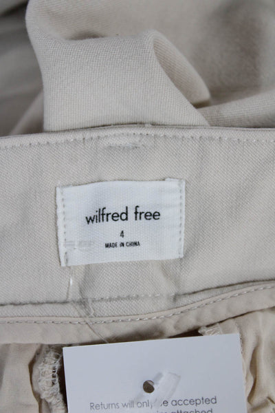 Wilfred Free Womens Chino Pants Ivory Cotton Zip Size 4