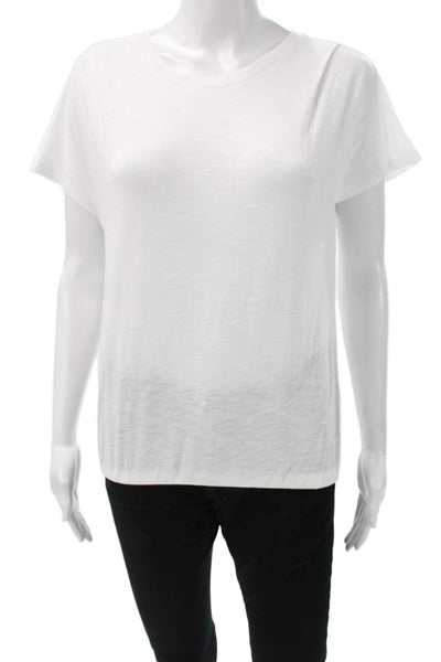 Joes Jeans Womens Basic White Cotton Round Neck Short Sleeve T-Shirt Size S
