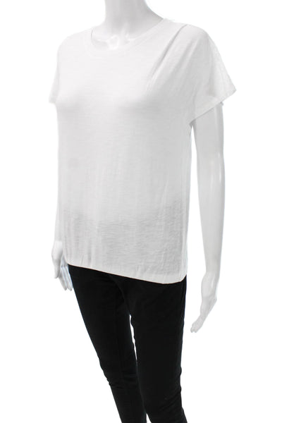 Joes Jeans Womens Basic White Cotton Round Neck Short Sleeve T-Shirt Size S