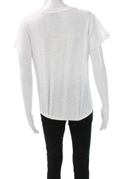 Joes Jeans Womens Basic White Cotton Round Neck Short Sleeve T-Shirt Size S