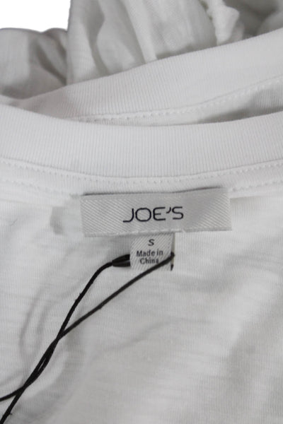 Joes Jeans Womens Basic White Cotton Round Neck Short Sleeve T-Shirt Size S