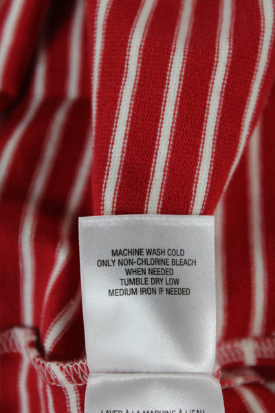 Joes Jeans Womens Basic Striped Cotton Crew Neck Long Sleeve T-Shirt Red Size M