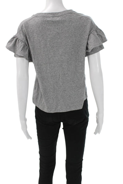 Madewell Womens Basic Solid Gray Cotton Crew Neck Short Sleeve T-Shirt Size XS