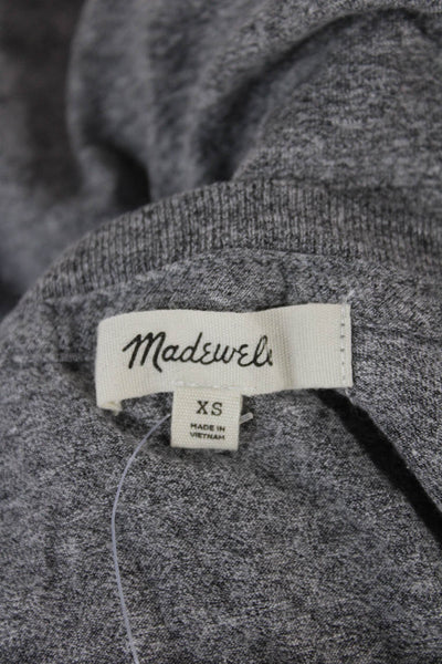 Madewell Womens Basic Solid Gray Cotton Crew Neck Short Sleeve T-Shirt Size XS