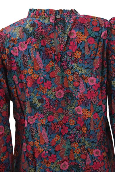 J Crew Womens Floral High Neck Long Sleeve Cotton Basic Blouse Size XS