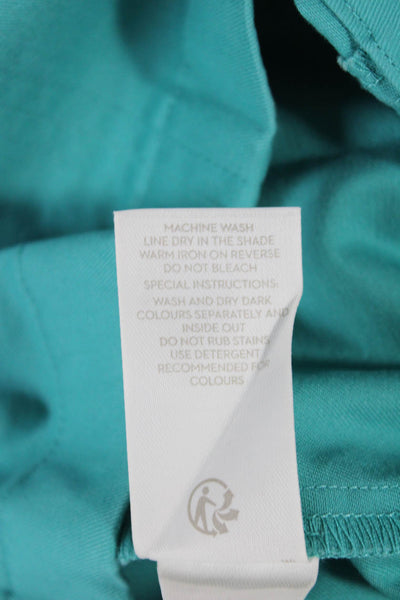 Boden Womens Sheath Green Cotton V-Neck Sleeveless Knee Length Dress Size 4P