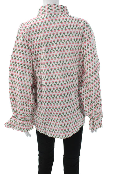 Madison Mathews Women Multicolor Floral Button-Up Long Sleeve Top Size One Size