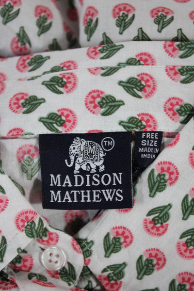 Madison Mathews Women Multicolor Floral Button-Up Long Sleeve Top Size One Size
