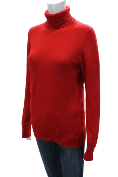 French Connection Womens Red Wool Turtleneck Pullover Sweater Longsleeve Size L