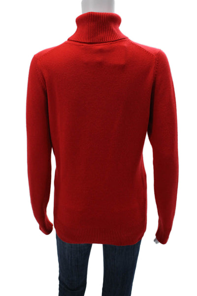 French Connection Womens Red Wool Turtleneck Pullover Sweater Longsleeve Size L