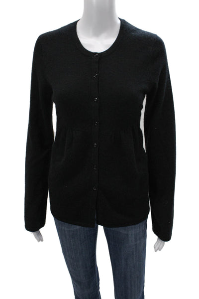 Simply Cashmere Womens Cardigan Black Cashmere Long Sleeve Size M