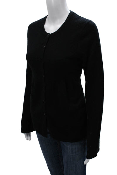 Simply Cashmere Womens Cardigan Black Cashmere Long Sleeve Size M
