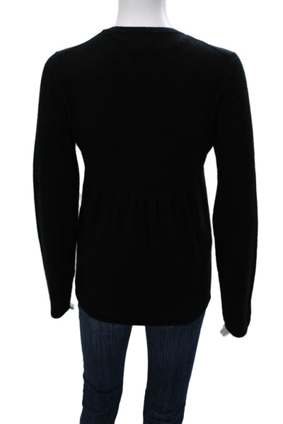 Simply Cashmere Womens Cardigan Black Cashmere Long Sleeve Size M