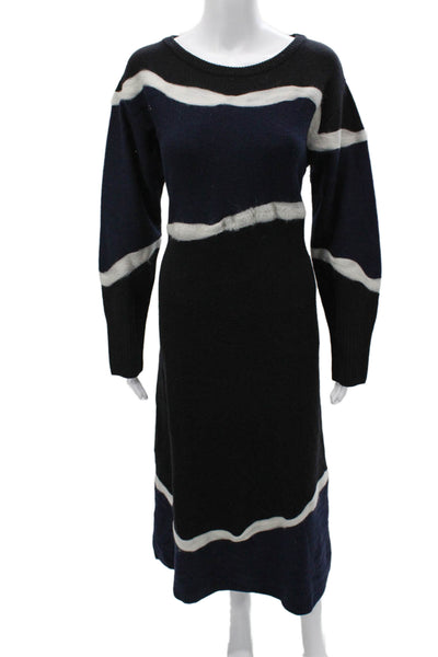 Beatrice Womens Sweater Dress Multicolor Wool Long Sleeve Round Neck Size 6
