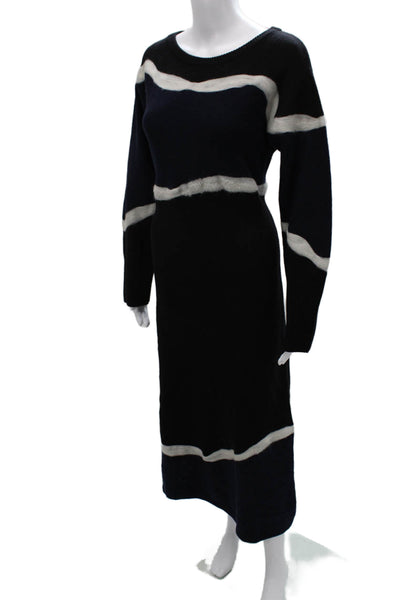 Beatrice Womens Sweater Dress Multicolor Wool Long Sleeve Round Neck Size 6