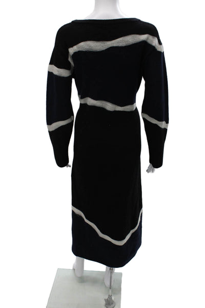 Beatrice Womens Sweater Dress Multicolor Wool Long Sleeve Round Neck Size 6