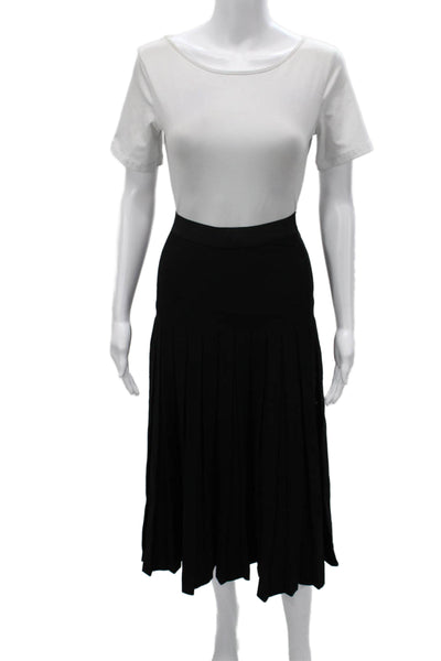 Azeeza Women Pleated Black Long Skirt Size L