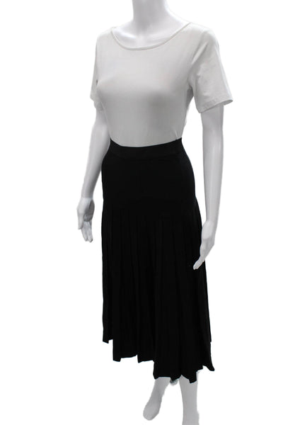 Azeeza Women Pleated Black Long Skirt Size L