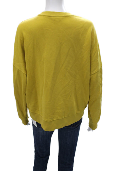 Ted Baker London Womens Yellow Floral Crew Neck Pullover Sweatshirt Size 0